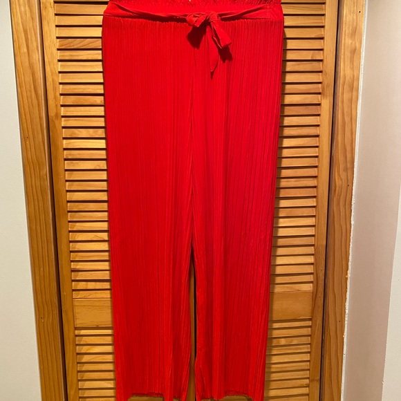 Red Wide Leg Palazzo Pants - Picture 5 of 9
